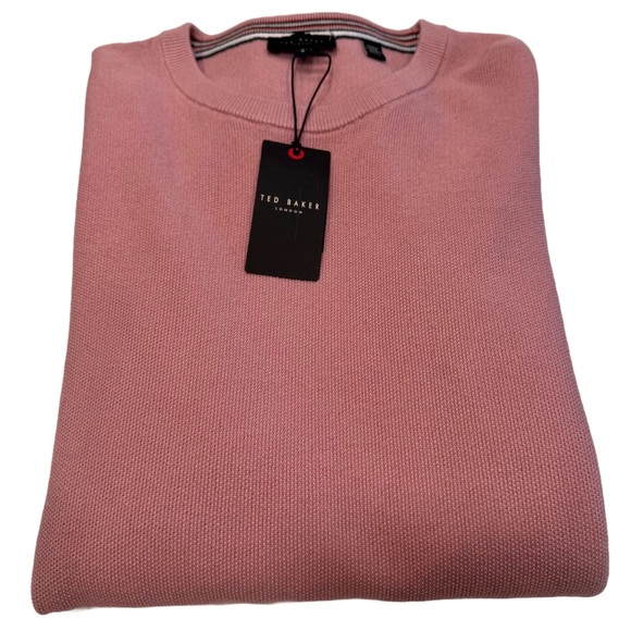 NWT Ted Baker London Crewneck Sweater Wool Blend Light Pink Size US XL  UK 6 - Picture 1 of 12